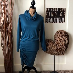 Free People Sundown Dark Green Mini Knit Dress
